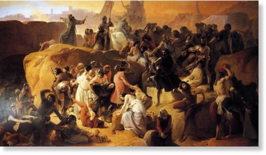 Crusaders thirsting under the walls of Jerusalem