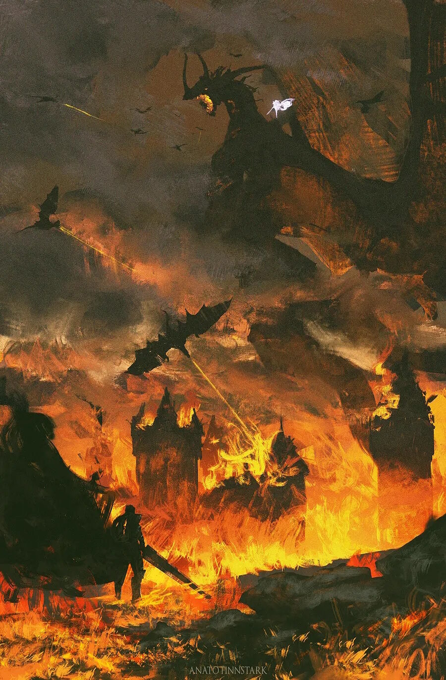 Click to enlarge graphic art inferno dragon knight