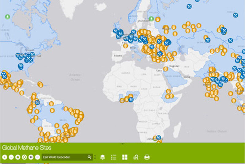 Click to enlarge map of EPA methane mitigation activity