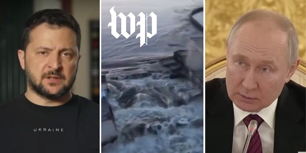 Click to enlarge zelensky putin ukraine dam explostion Wapo washington post