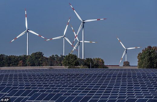 wind farm solar panels green energy