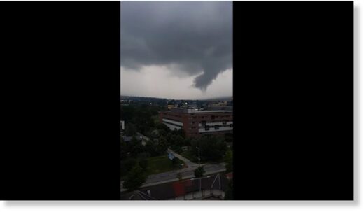 The tornado in Óbuda, Budapest on 6 June.