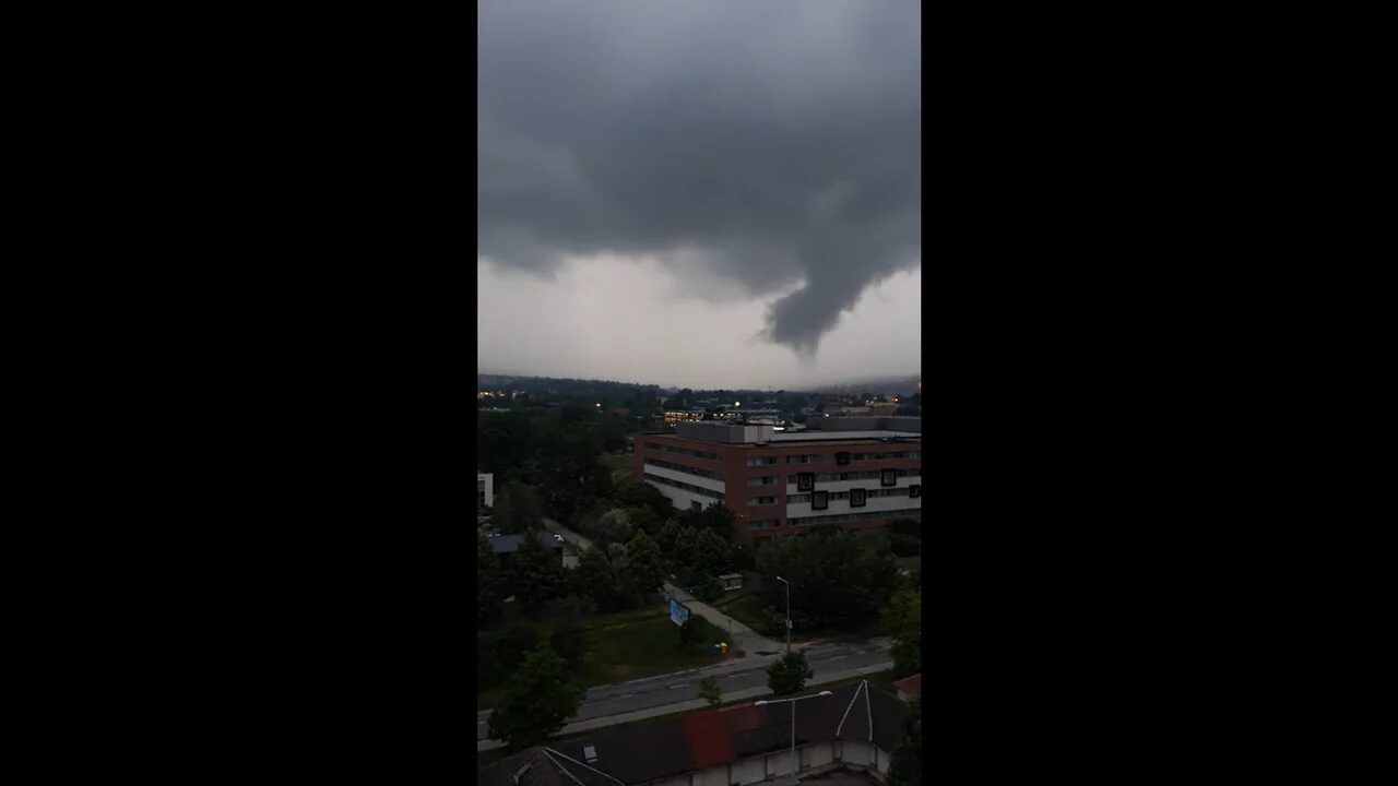 The tornado in Óbuda, Budapest on 6 June.