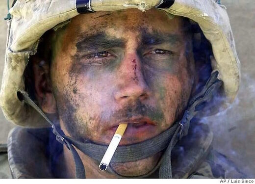soldier combat smoking