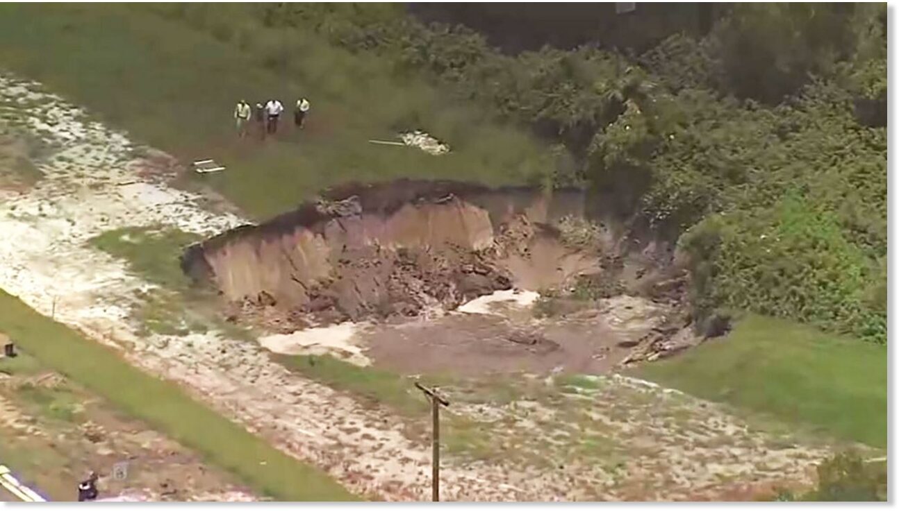 Massive sinkhole opens up near Scott Lake in Polk County, Florida