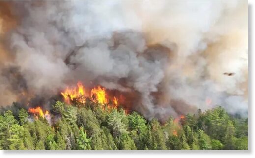 Click to enlarge Sudbury 17 wildfire burns east of Mississagi
