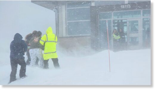 The blizzard forced evacuations due to the heavy snow and winds topping 50 mph.