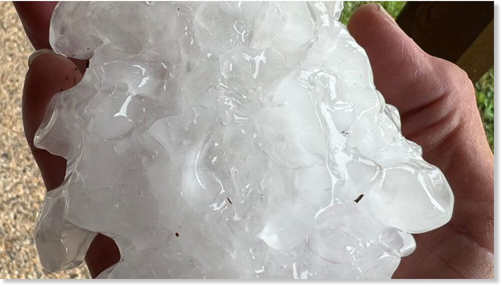 Intense hail batters Arkansas lake as severe storms move through region