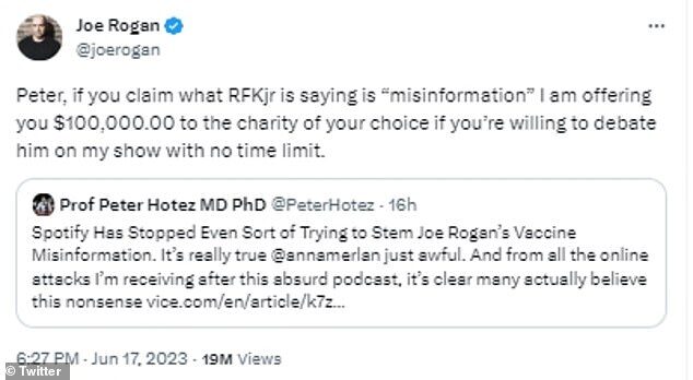 tweet joe rogan hotez rfk debate vaccines