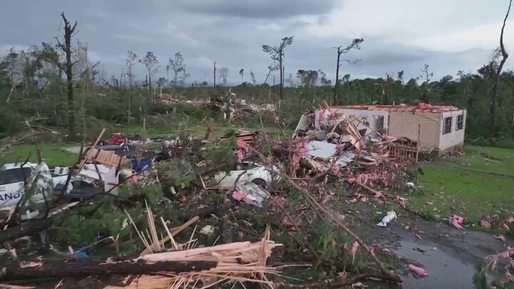 At first light, storm chaser Brandon Clement got a view of devastated areas of Louin, Mississippi after a deadly suspected tornado hit Sunday night.