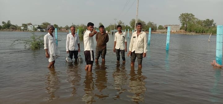 Flood Water Blocks Road In Banaskantha