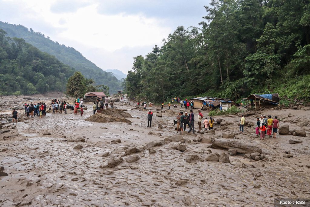 Floods and landslides brought by the rain have caused havoc in eastern Nepal.