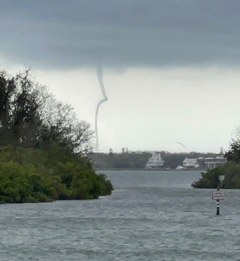 Len Besterman with Sarasota Experience photographed this waterspout over Roberts Bay from Nora Patterson Bay Island Park.