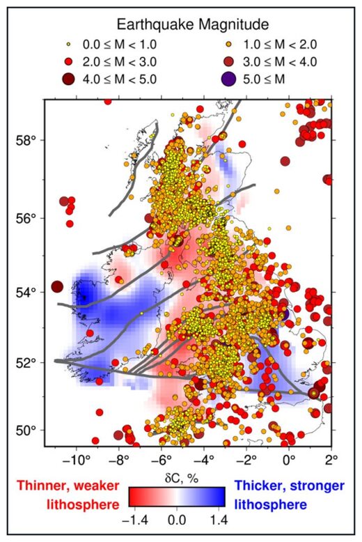 Earthquakes in Ireland and Great Britain