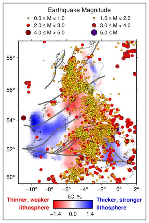 Click to enlarge Earthquakes in Ireland and Great Britain