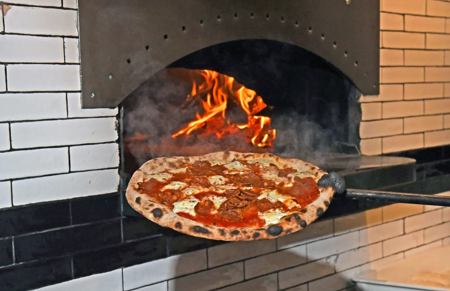 Click to enlarge wood-fired pizza