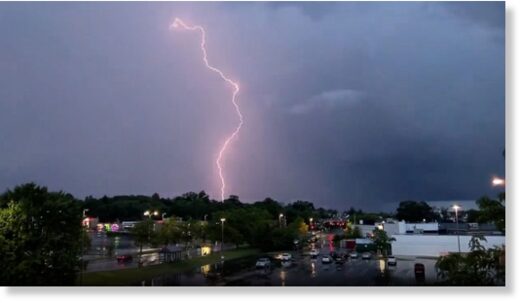 Lightning lights up the sky as storms move over