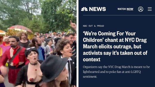 NBC News DEFENDS 'we're coming for your children' chant at NYC drag march, arguing it's 'been used for years at Pride events'