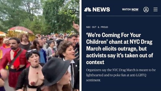 NBC News DEFENDS 'we're coming for your children' chant at NYC drag march, arguing it's 'been used for years at Pride events' NBC News DEFENDS 'we're coming for your children' chant at NYC drag march, arguing it's 'been used for years at Pride events'