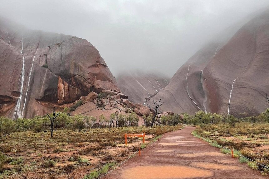 Uluru has so far received 80mm of rain