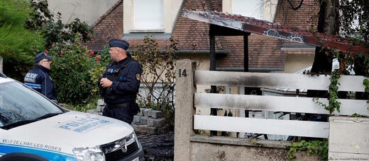 Burning car used to attack French mayor's home as some 719 arrested on fifth night of violence