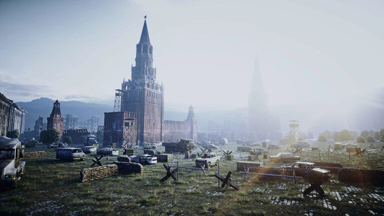 3D rendering of the apocalypse in Red Square, Moscow, Russia.