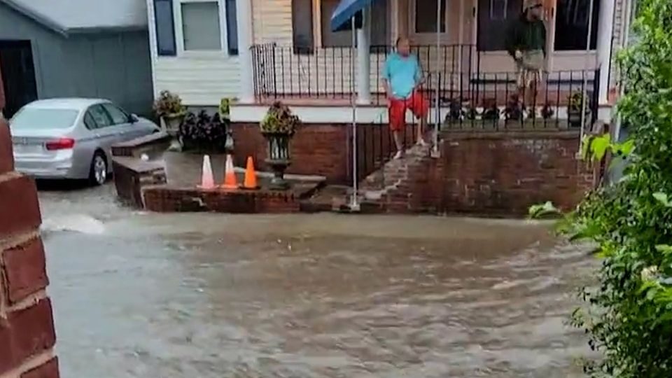 University Avenue Street flooding in Providence, R.I.