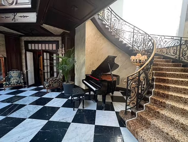 Click to enlarge Images from the raid released by Russia show a grand piano at the foot of a sweeping staircase