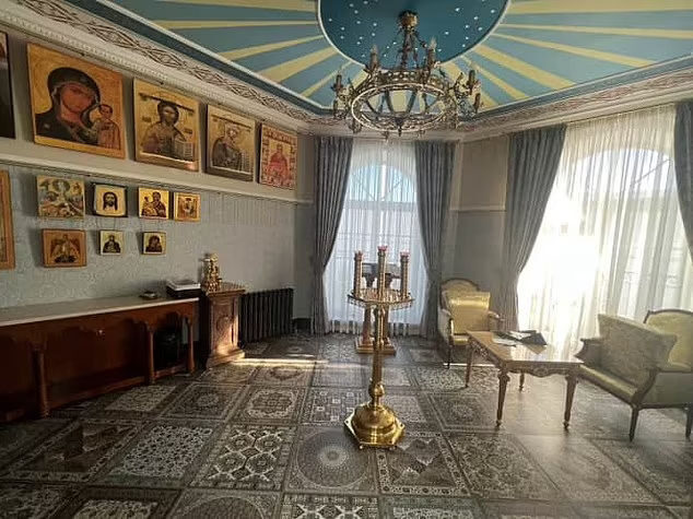 Click to enlarge The house also appears to have its own private prayer room, full of religious imagery