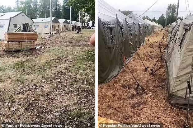 Click to enlarge These are the first pictures to have emerged of the Wagner mercenary army's new base in Russia's autocratic neighbour Belarus