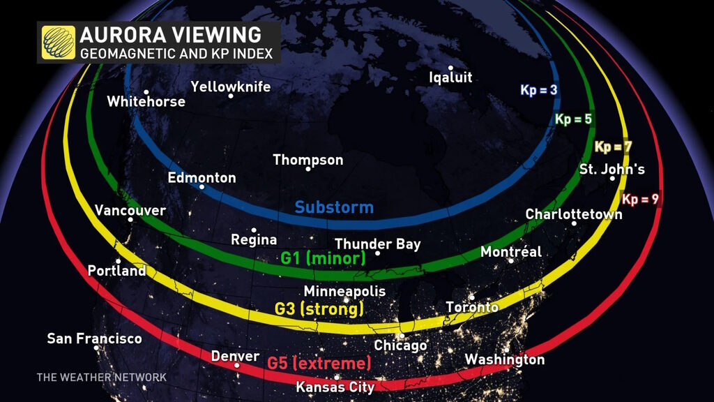 aurora july 13 potential viewing area 2023