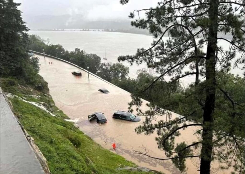 Flooding on the grounds of the USMA at West Point.