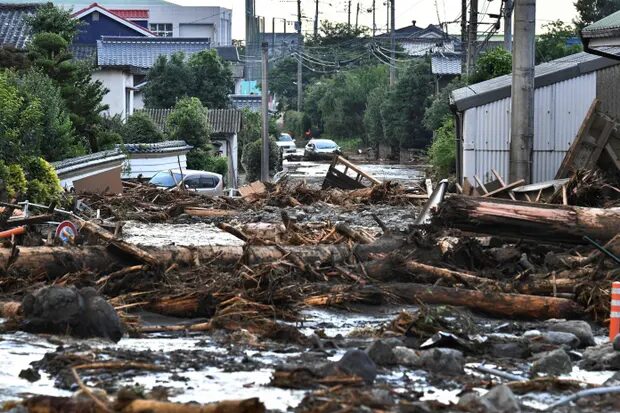 Click to enlarge Flood debris in Kurume, Fukuoka prefecture, Kyushu island.