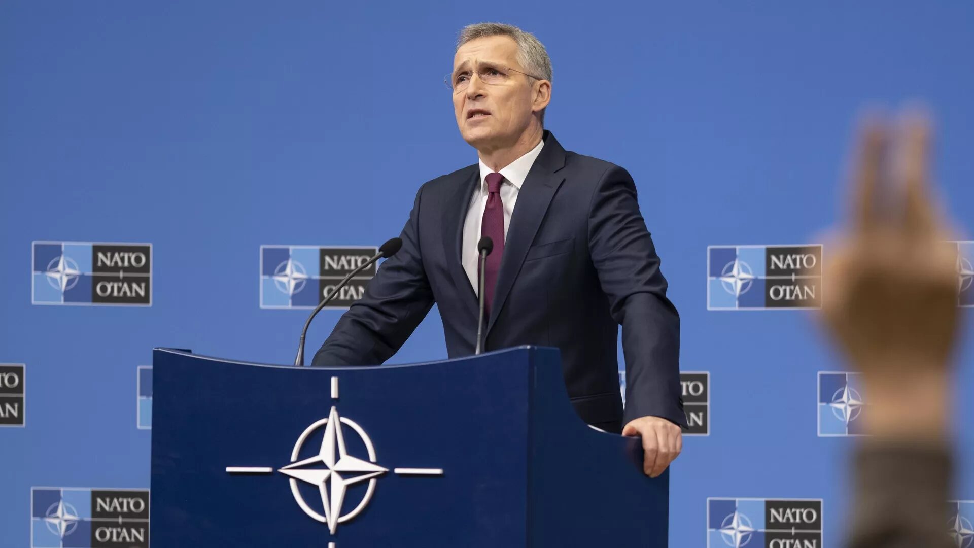 Click to enlarge NATO Secretary General Jens Stoltenberg