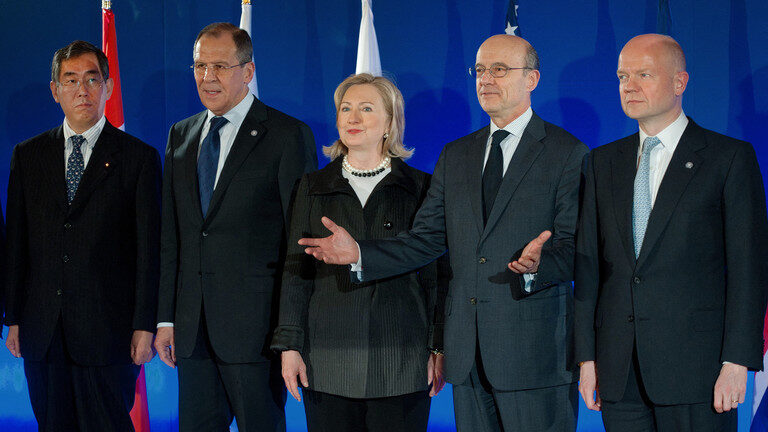 Russian Foreign Minister Sergey Lavrov at a G8 meeting in Paris in 2011