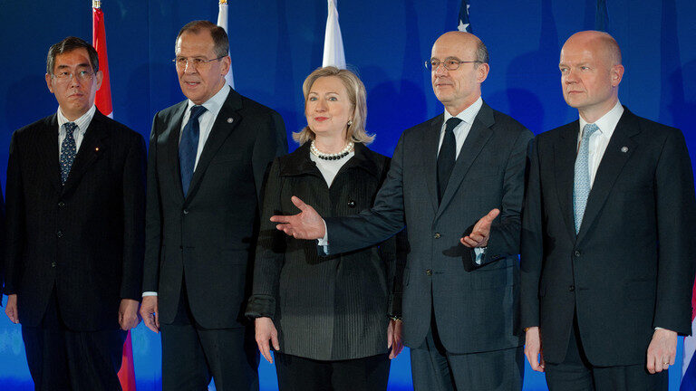 Click to enlarge Russian Foreign Minister Sergey Lavrov at a G8 meeting in Paris in 2011