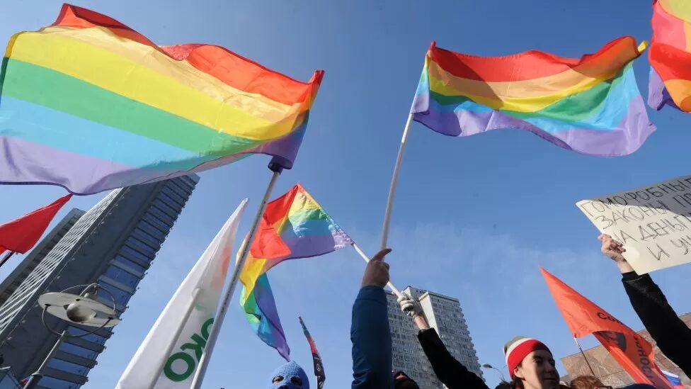 russia pride flags protest