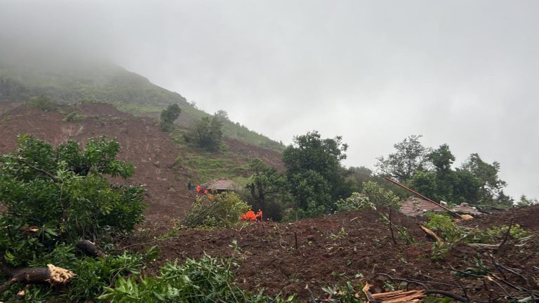 Landslide in Raigad district, Maharashtra, India, 20 July 2023.