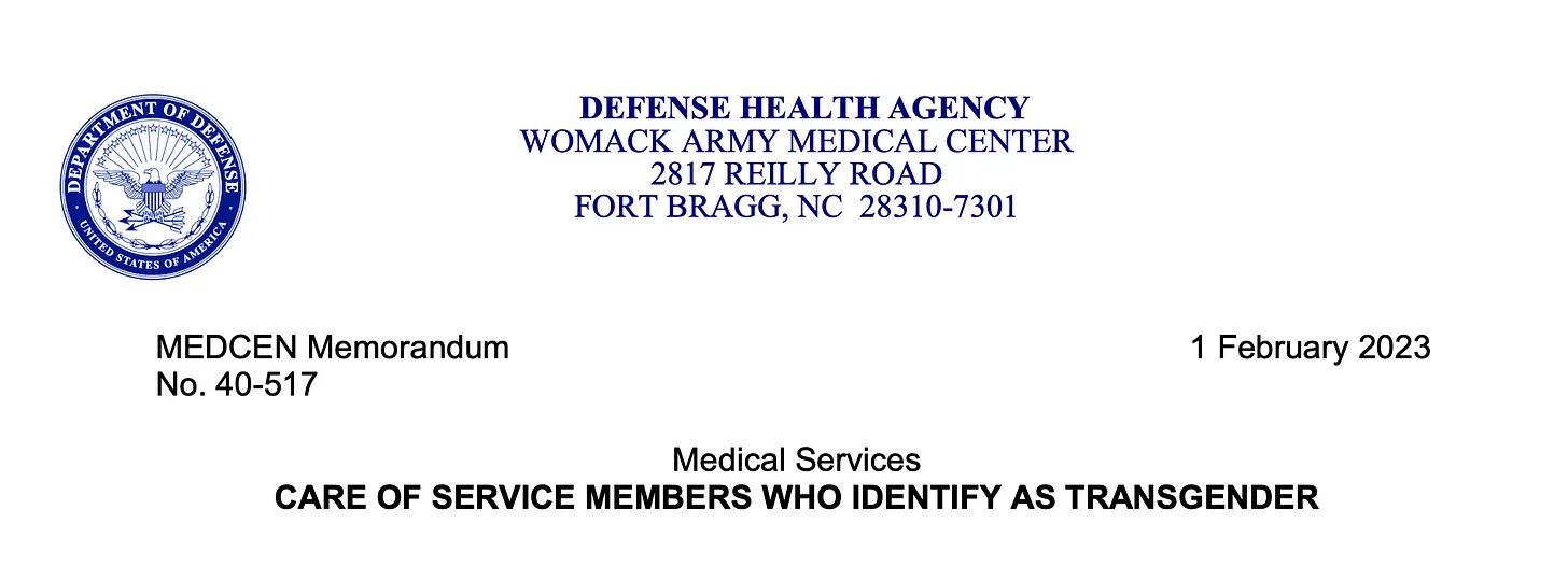 Click to enlarge dod transgender memo