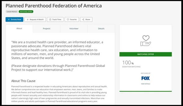 fox news donation planned parenthood