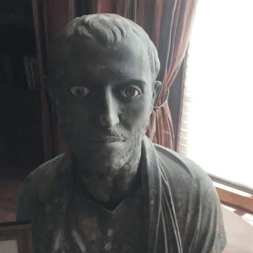 Click to enlarge bronze bust of a man