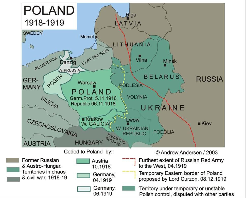 poland ukraine belarus war 1919 map