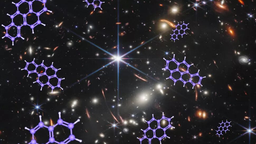 carbon PAH molecules surrounding early galaxies
