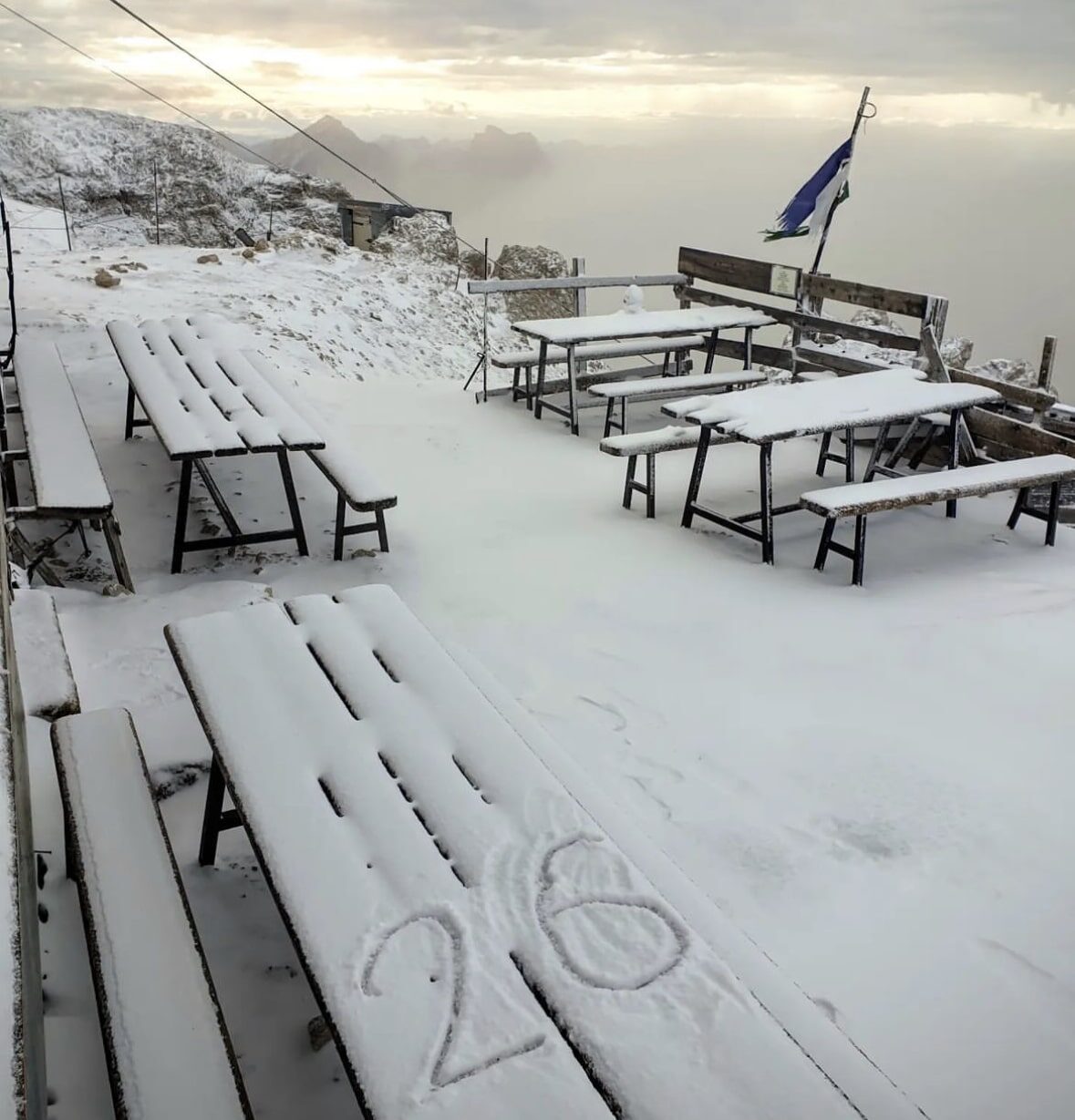 Fresh snow at Marmolada, Dolomiti, Italy.