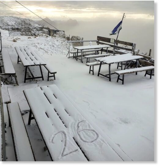 Fresh snow at Marmolada, Dolomiti, Italy.
