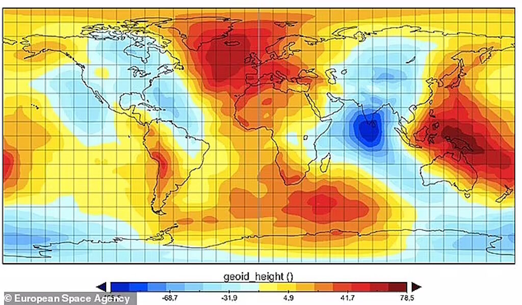 gravity anomaly indian ocean geoid