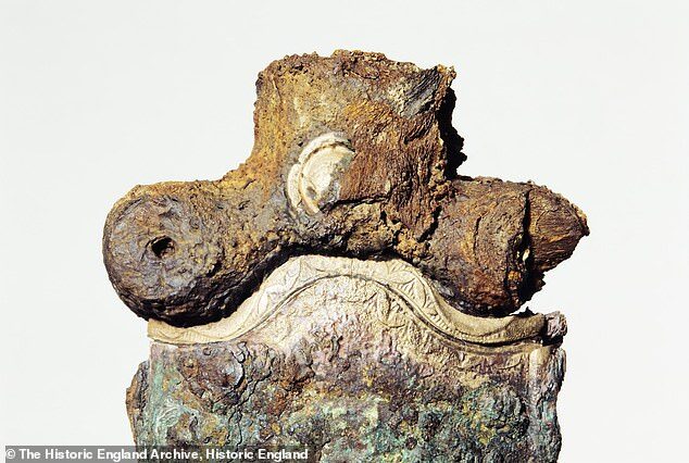 Click to enlarge sword hilt iron age grave