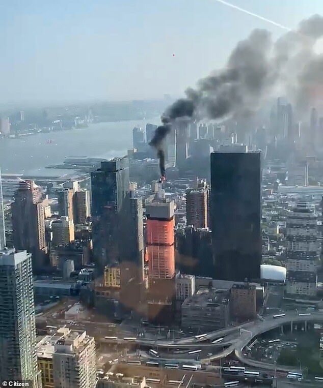crane fire collapse 1