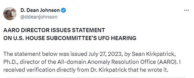 Click to enlarge D. Dean Johnson tweet