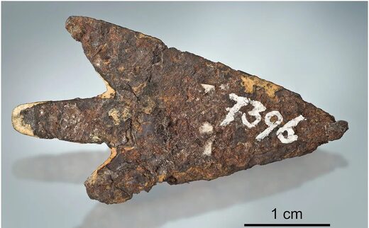 Click to enlarge arrowhead meteorite